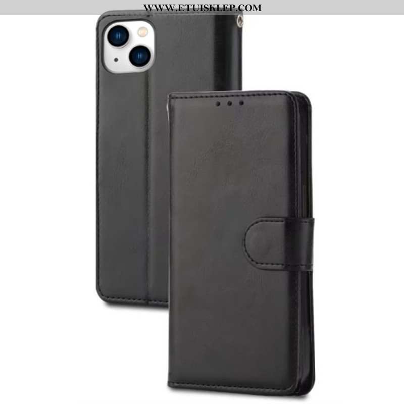 Etui Folio do iPhone 15 Plus Trzeźwa Sztuczna Skóra